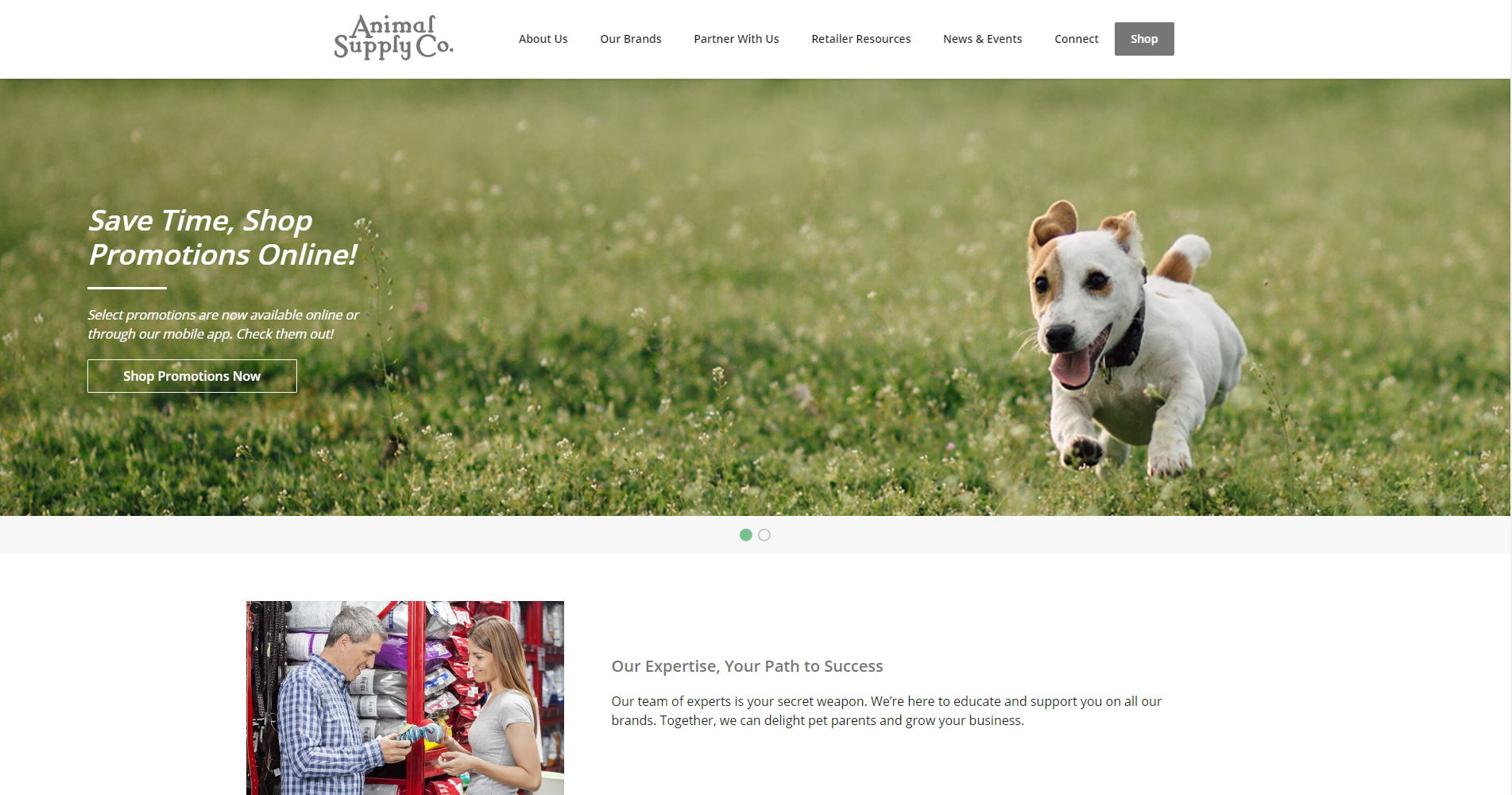 Animal Supply Company Website Screenshot