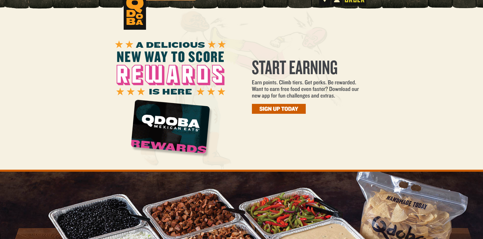 Qdoba Website Screenshot