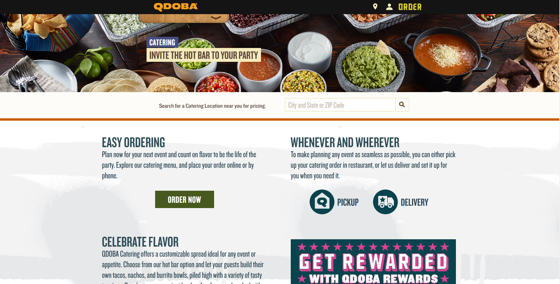 Qdoba Website Screenshot